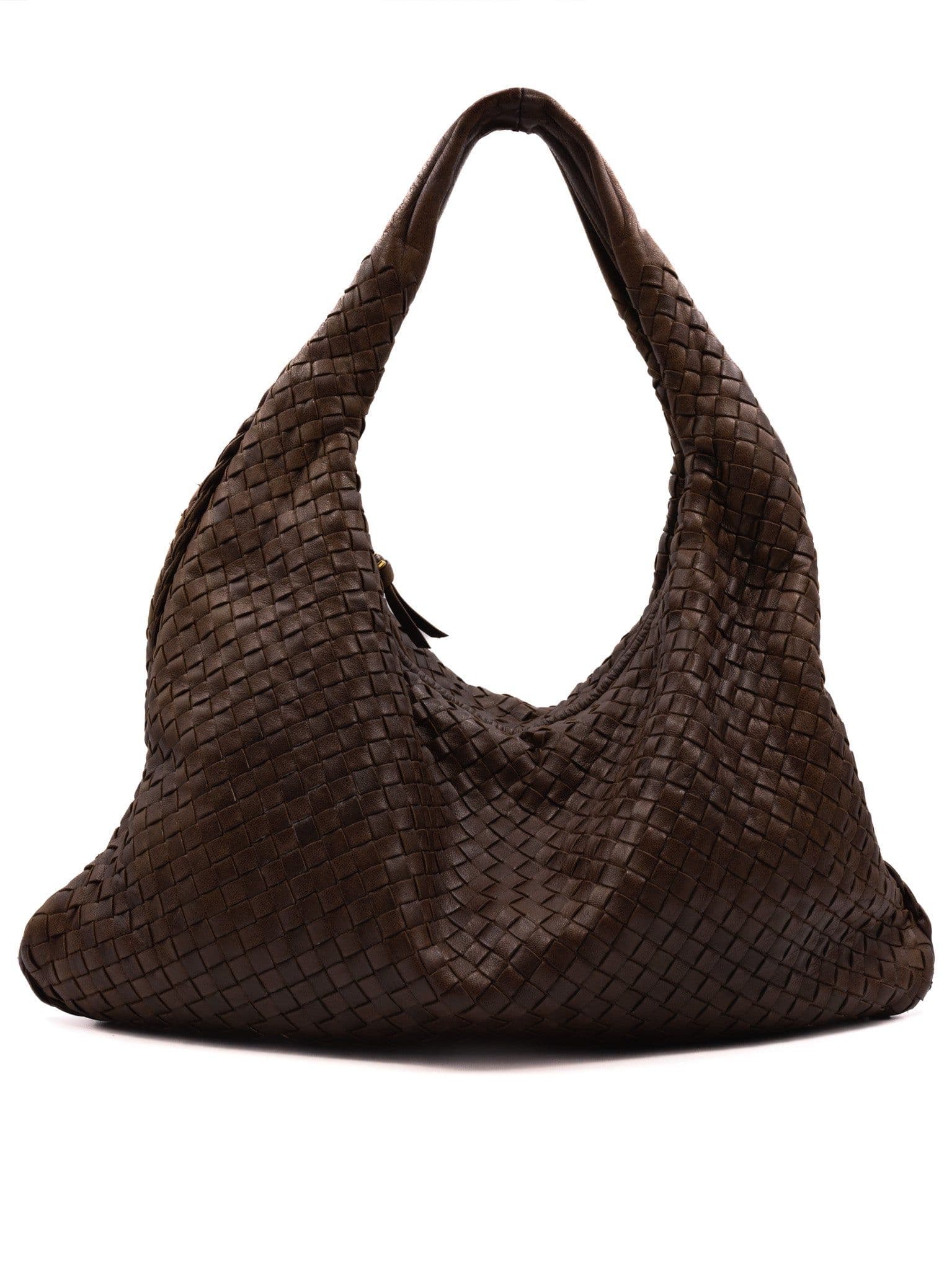 Torebka Bottega Veneta Intrecciato Large Hobo Brązowa